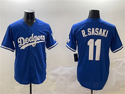 Los Angeles Dodgers #11 Roki Sasaki Royal Cool Base Stitched Baseball Jersey - Main View