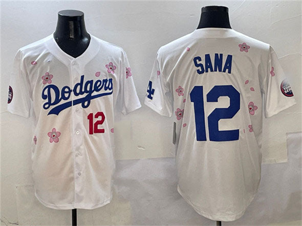 Los Angeles Dodgers #12 Sana White 2025 Tokyo Series Limited Stitched Baseball Jersey - Main View