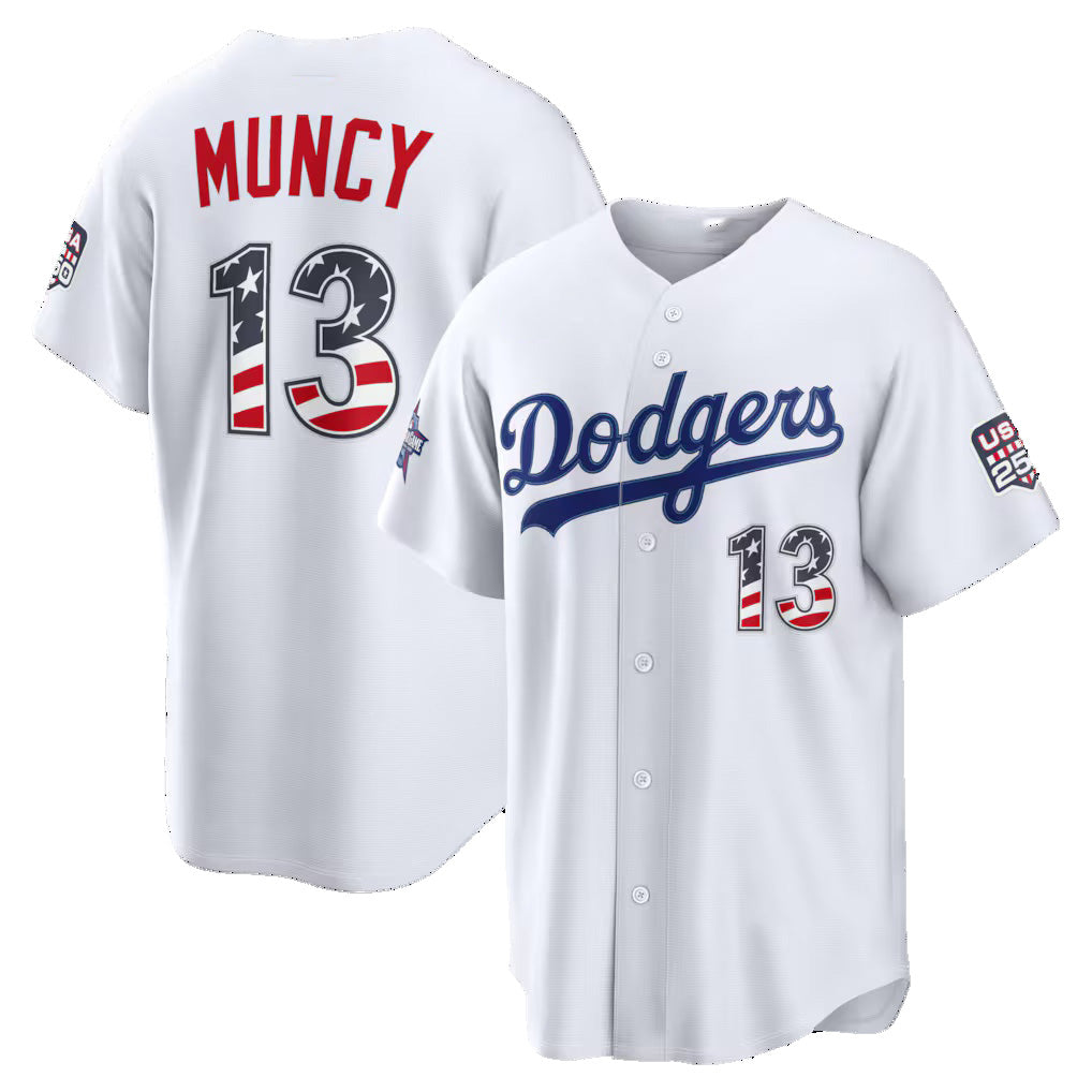 Los Angeles Dodgers #13 Max Muncy 2026 All-Star Edition Stars & Stripes White Stadium Baseball Jersey - Main View