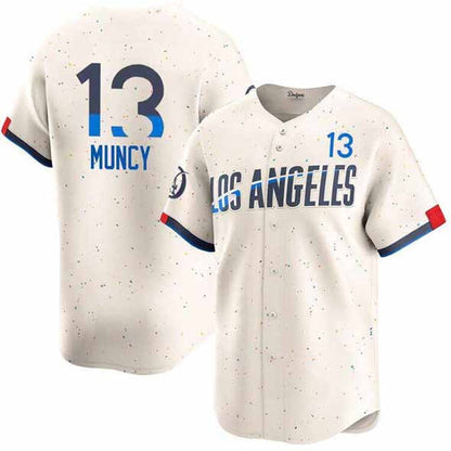 Los Angeles Dodgers #13 Max Muncy Cream 2024 City Connect Limited Stitched Baseball Jersey - Main View