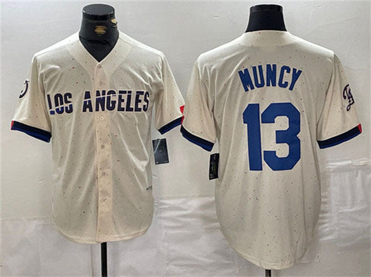 Los Angeles Dodgers #13 Max Muncy Cream Stitched Baseball Jersey - Main View