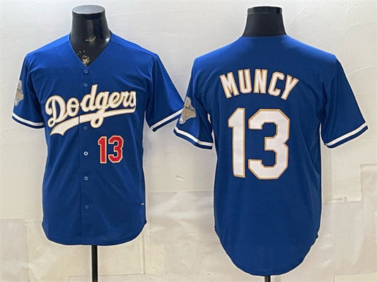Los Angeles Dodgers #13 Max Muncy Royal 2026 Alternate Gold Collection Stadium Stitched Baseball Jersey - Main View