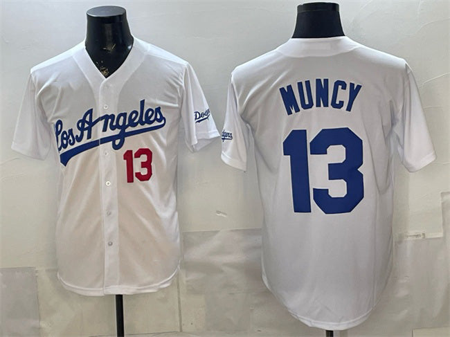 Los Angeles Dodgers #13 Max Muncy White Alternate Stadium Stitched Baseball Jersey - Main View