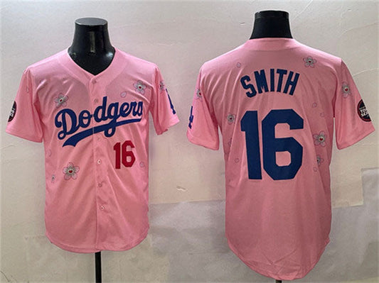 Los Angeles Dodgers #16 Will Smith Pink 2025 Tokyo Series Limited Stitched Baseball Jersey - Main View