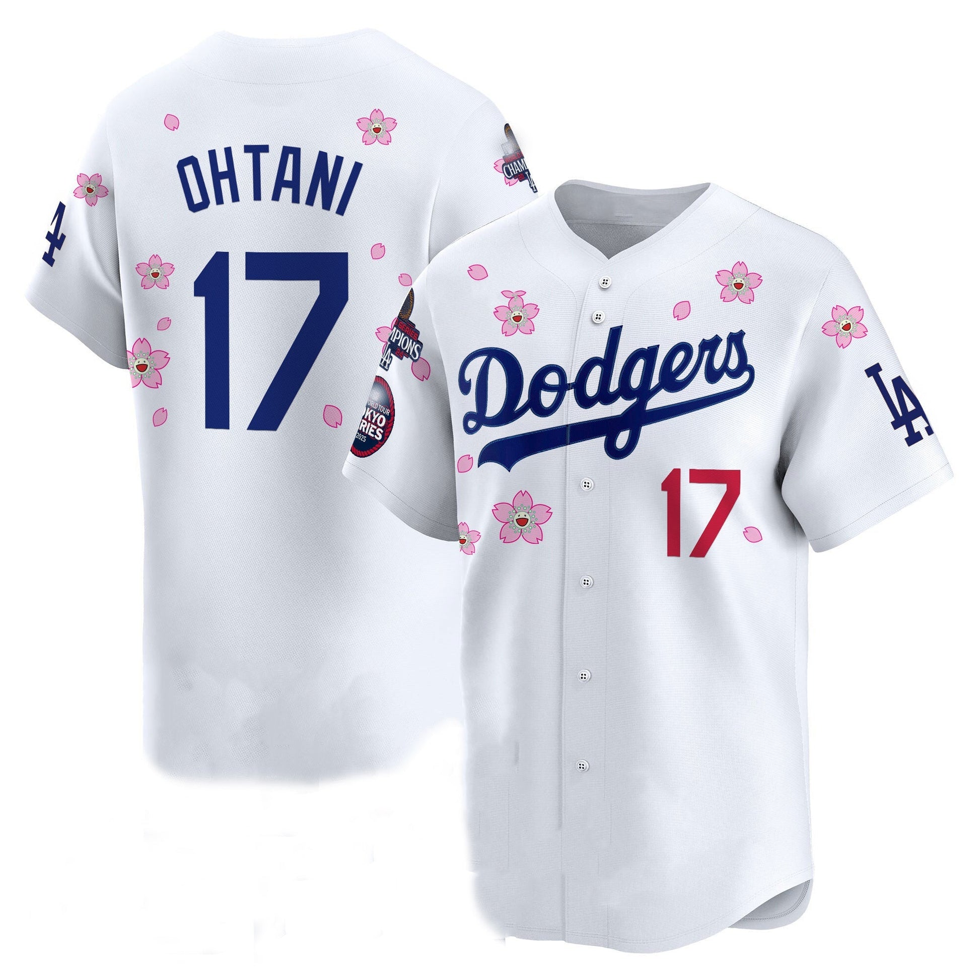 Los Angeles Dodgers #17 Shohei Ohtani 2025 World Series Champions Patch Vapor Premier Limited Jersey - Stitched Baseball Jersey - Main View