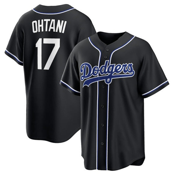 Los Angeles Dodgers #17 Shohei Ohtani 2026 Black Out Stitched Baseball Jersey - Main View