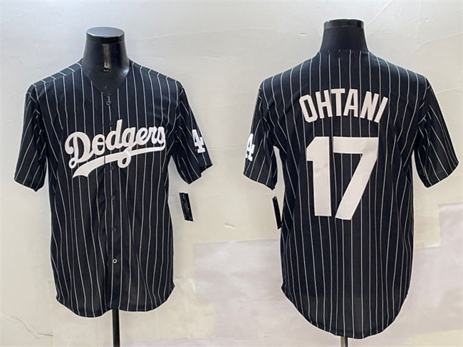 Los Angeles Dodgers #17 Shohei Ohtani Black Cool Base Stitched Baseball Jersey - Main View