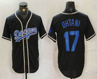 Los Angeles Dodgers #17 Shohei Ohtani Black Cool Base With Patch Stitched Baseball Jersey - Main View