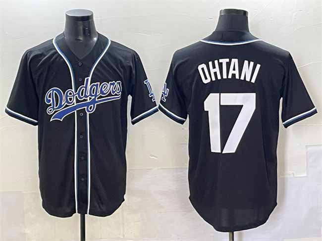 Los Angeles Dodgers #17 Shohei Ohtani Black Fashion Stitched Baseball Jersey - Main View