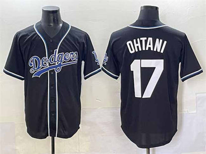 Los Angeles Dodgers #17 Shohei Ohtani Black Fashion Stitched Baseball Jersey - Main View