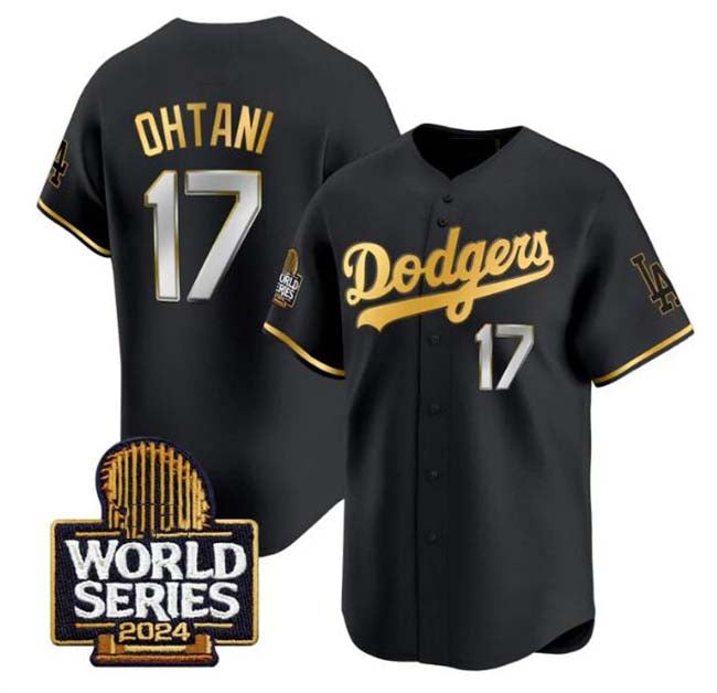 Los Angeles Dodgers #17 Shohei Ohtani Black Gold 2024 World Series Limited Stitched Baseball Jersey - Main View