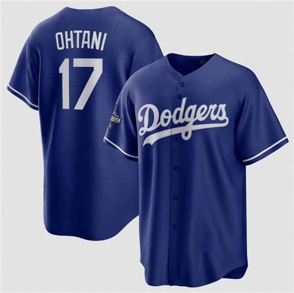 Los Angeles Dodgers #17 Shohei Ohtani Blue 2025 World Series Champions Stitched Baseball Jersey - Main View