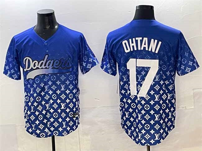 Los Angeles Dodgers #17 Shohei Ohtani Blue Limited Stitched Baseball Jersey - Main View