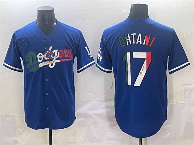 Los Angeles Dodgers #17 Shohei Ohtani Blue Mexico Stitched Baseball Jerseys - Main View