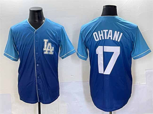 Los Angeles Dodgers #17 Shohei Ohtani Blue Stitched Baseball Jersey - Main View