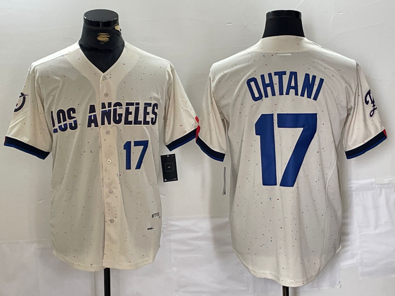 Los Angeles Dodgers #17 Shohei Ohtani Cream 2024 City Connect Limited Stitched Baseball Jerseys - Main View