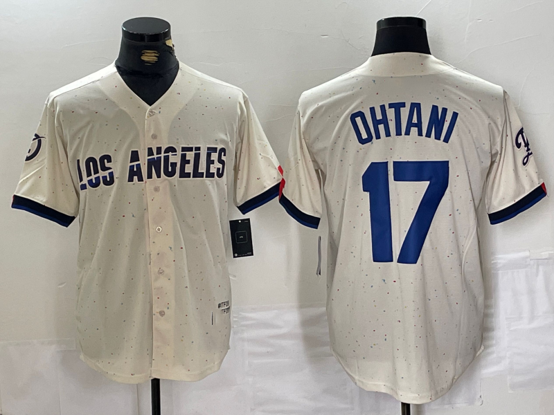 Los Angeles Dodgers #17 Shohei Ohtani Cream 2024 City Connect Limited Stitched Baseball Jerseys - Main View