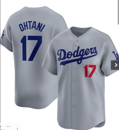 Los Angeles Dodgers #17 Shohei Ohtani Gray Cool Base Stitched Baseball Jersey - Main View