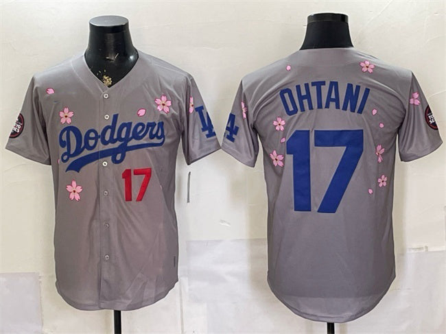 Los Angeles Dodgers #17 Shohei Ohtani Grey 2025 Tokyo Series Limited Stitched Jersey - Main View
