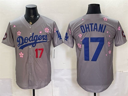 Los Angeles Dodgers #17 Shohei Ohtani Grey 2025 Tokyo Series Limited Stitched Jersey - Main View