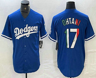 Los Angeles Dodgers #17 Shohei Ohtani Mexico Blue Cool Base Stitched Jerseys Baseball Jerseys - Main View