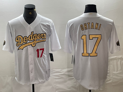 Los Angeles Dodgers #17 Shohei Ohtani Number White 2022 All Star Stitched Cool Base Baseball Jersey - Main View
