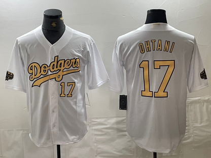 Los Angeles Dodgers #17 Shohei Ohtani Number White 2022 All Star Stitched Cool Base Baseball Jersey - Main View