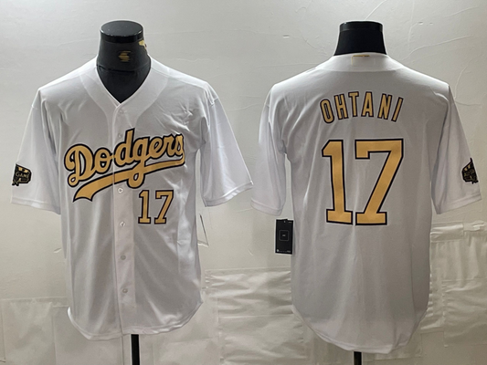 Los Angeles Dodgers #17 Shohei Ohtani Number White 2022 All Star Stitched Cool Base Baseball Jersey - Main View