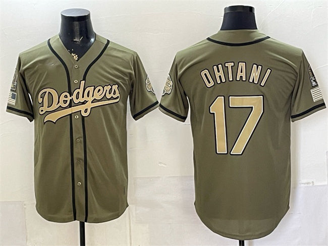 Los Angeles Dodgers #17 Shohei Ohtani Olive 2026 Armed Forces Day Stitched Jersey - Main View