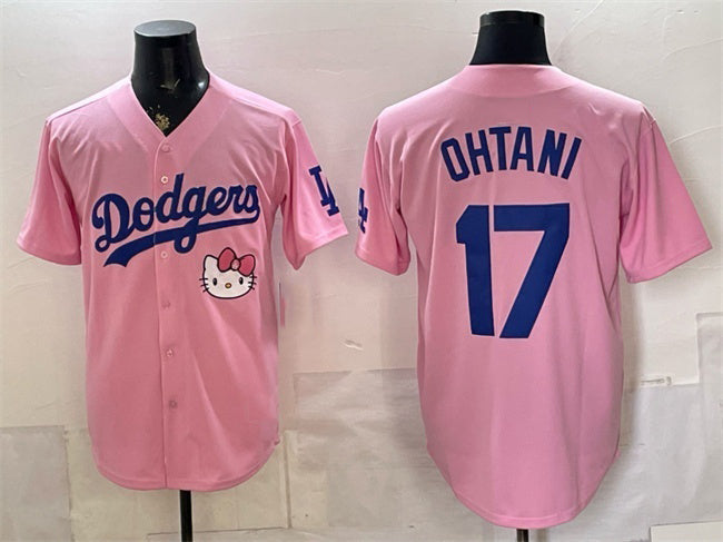 Los Angeles Dodgers #17 Shohei Ohtani Pink 2025 Hello Kitty Vapor Limited Stitched Jersey - Main View