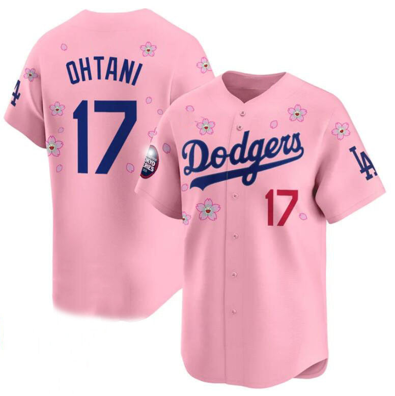 Los Angeles Dodgers #17 Shohei Ohtani Pink 2025 Tokyo Series Limited Stitched Baseball Jersey - Main View