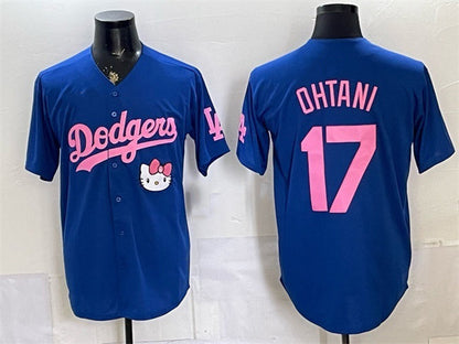Los Angeles Dodgers #17 Shohei Ohtani Royal 2025 Hello Kitty Vapor Limited Stitched Jersey - Main View
