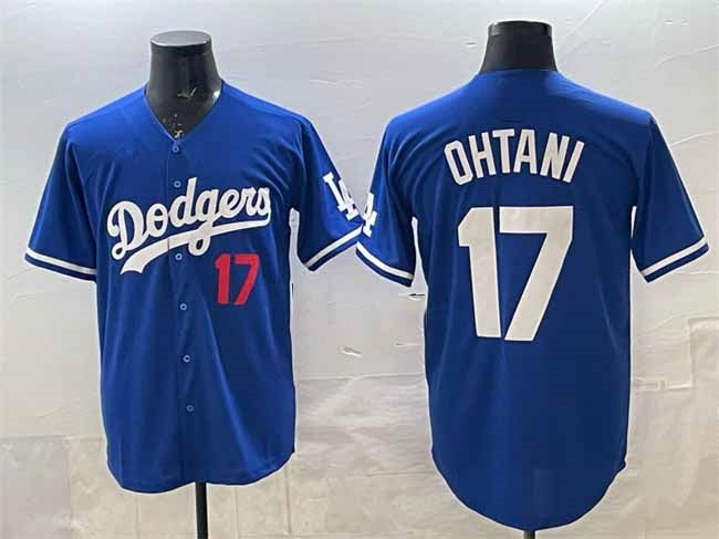 Los Angeles Dodgers #17 Shohei Ohtani Royal Limited Stitched Baseball Jersey - Main View