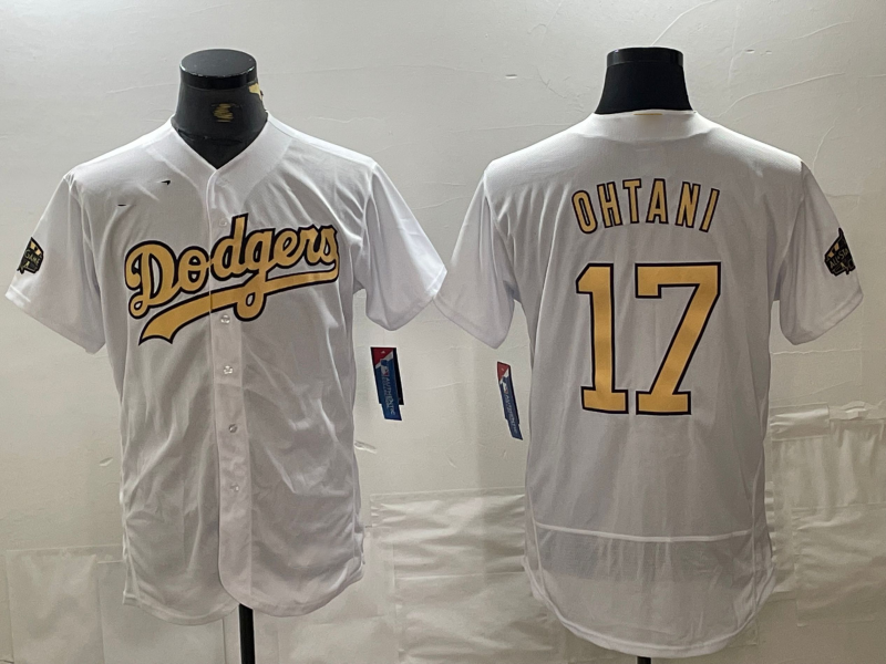 Los Angeles Dodgers #17 Shohei Ohtani White 2022 All Star Stitched Flex Base Baseball Jersey - Main View