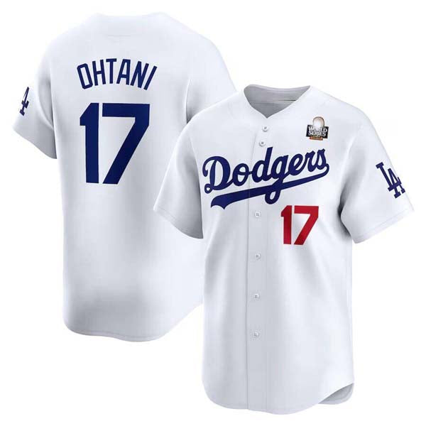 Los Angeles Dodgers #17 Shohei Ohtani White 2024 World Series Home Limited Cool Base Stitched Baseball Jersey - Main View
