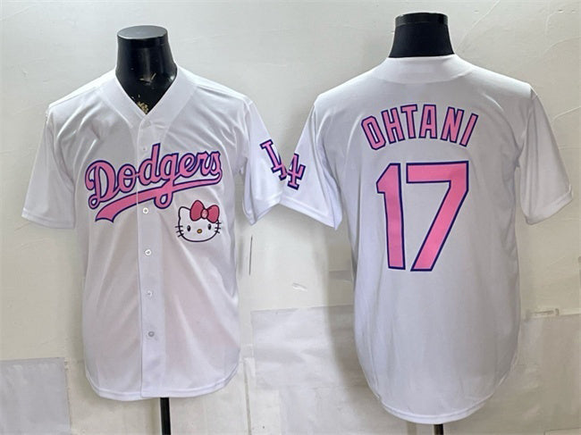Los Angeles Dodgers #17 Shohei Ohtani White 2025 Hello Kitty Vapor Limited Stitched Jersey - Main View