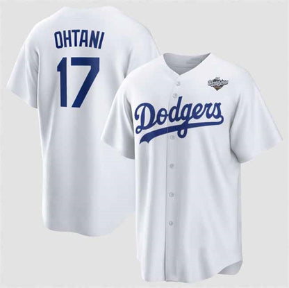 Los Angeles Dodgers #17 Shohei Ohtani White 2025 World Series Home Cool Base Stitched Baseball Jersey - Main View