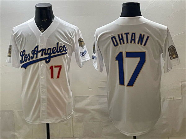 Los Angeles Dodgers #17 Shohei Ohtani White Alternate Stadium Stitched Baseball Jersey - Main View