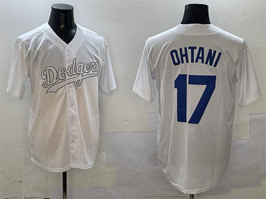 Los Angeles Dodgers #17 Shohei Ohtani White Fashion Cool Base Stitched Baseball Jersey - Main View