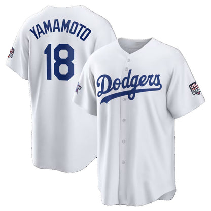 Los Angeles Dodgers #18 Yoshinobu Yamamoto 2026 All-Star Game White Replica Baseball Jersey - Main View