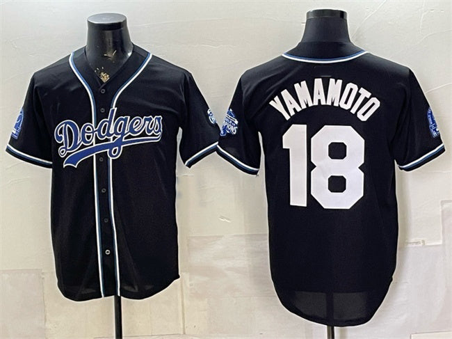 Los Angeles Dodgers #18 Yoshinobu Yamamoto B2B Champs 2026 Black Out Style Vapor Limited Stitched Jersey - Main View