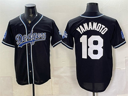 Los Angeles Dodgers #18 Yoshinobu Yamamoto B2B Champs 2026 Black Out Style Vapor Limited Stitched Jersey - Main View