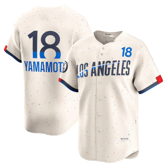 Los Angeles Dodgers #18 Yoshinobu Yamamoto Cream 2024 City Connect Limited Player Baseball Jerseys - Main View