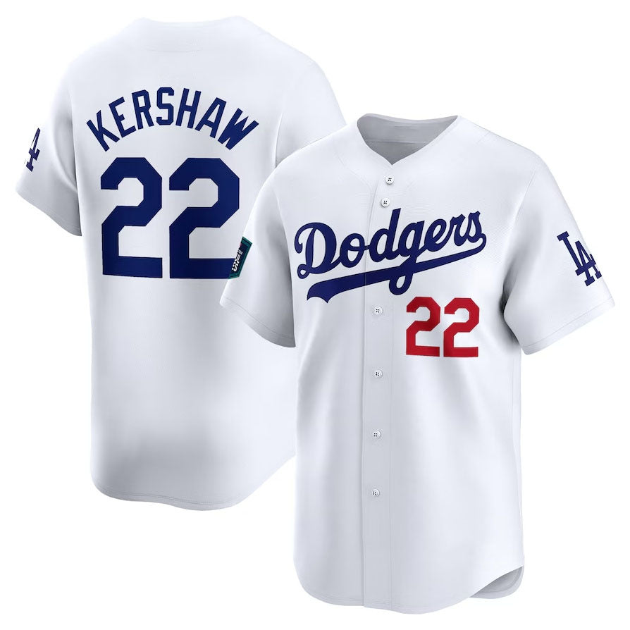 Los Angeles Dodgers #22 Clayton Kershaw 2024 World Tour Seoul Series Home Limited Player Jersey - White Stitches Baseball Jerseys - Main View