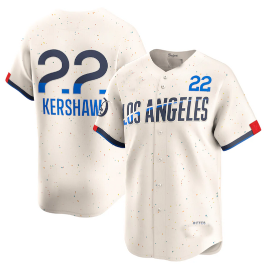 Los Angeles Dodgers #22 Clayton Kershaw Cream 2024 City Connect Limited Player Baseball Jerseys - Main View