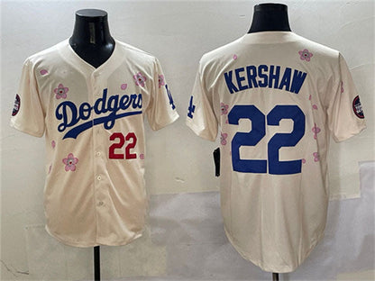 Los Angeles Dodgers #22 Clayton Kershaw Cream 2025 Tokyo Series Limited Stitched Baseball Jersey - Main View