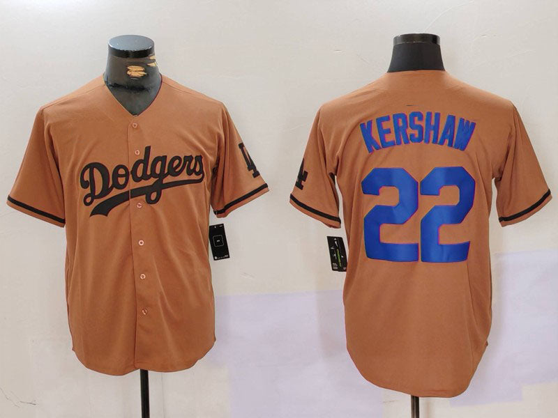 Los Angeles Dodgers #22 Clayton Kershaw Olive Cool Base Limited Stitched Baseball Jerseys - Main View