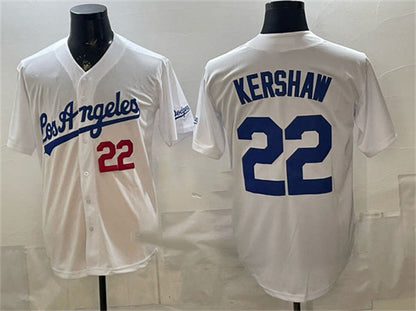 Los Angeles Dodgers #22 Clayton Kershaw White Alternate Stadium Stitched Baseball Jersey - Main View