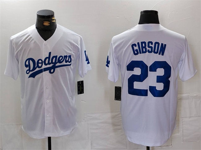 Los Angeles Dodgers #23 Kirk Gibson White Cool Base Stitched Baseball Jersey - Main View