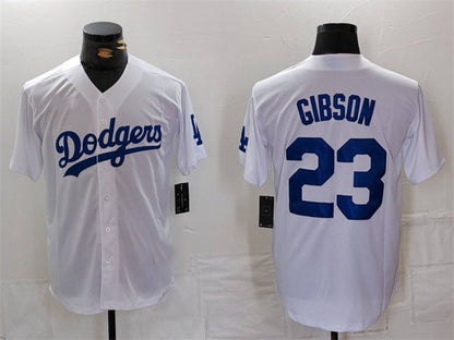 Los Angeles Dodgers #23 Kirk Gibson White Cool Base Stitched Baseball Jersey - Main View
